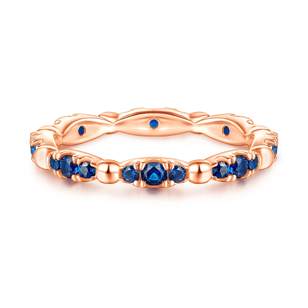 

Silver Jewelry Rose Gold Plate Ring Blue Stone Silver Ring Women Zircon Ring