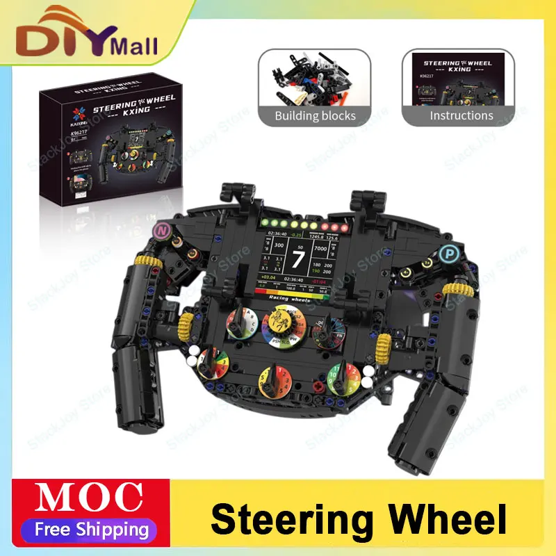 

Racing Steering Wheel Building Blocks Technical Creative MOC Small Particles Bricks Kits Sports Car Model Toys Christmas Gifts