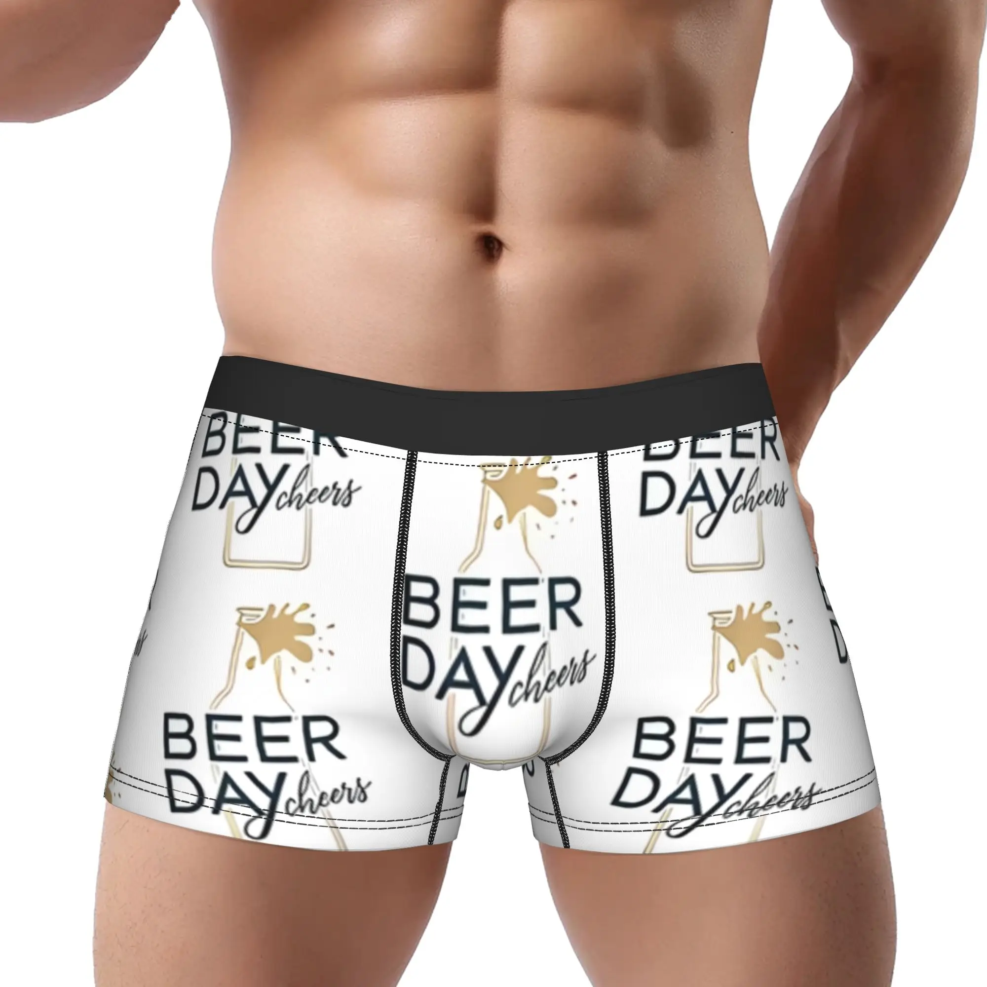 Cheers Bottle Collection Happy Beer Day Underpants Breathbale Panties Man Underwear Print Shorts Boxer Briefs