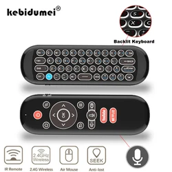 Air Mouse Remote with Voice Control 2.4G Remote Control Wireless Backlight USB Receiver Mini Keyboard for Android TV Box PC