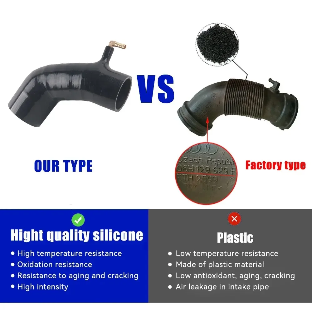 

air Inlet Tube Silicone Intake Hose Pipe for AUDI A5 8T A4 B8 1.8 2.0 TFS 06H129629F Wear Parts