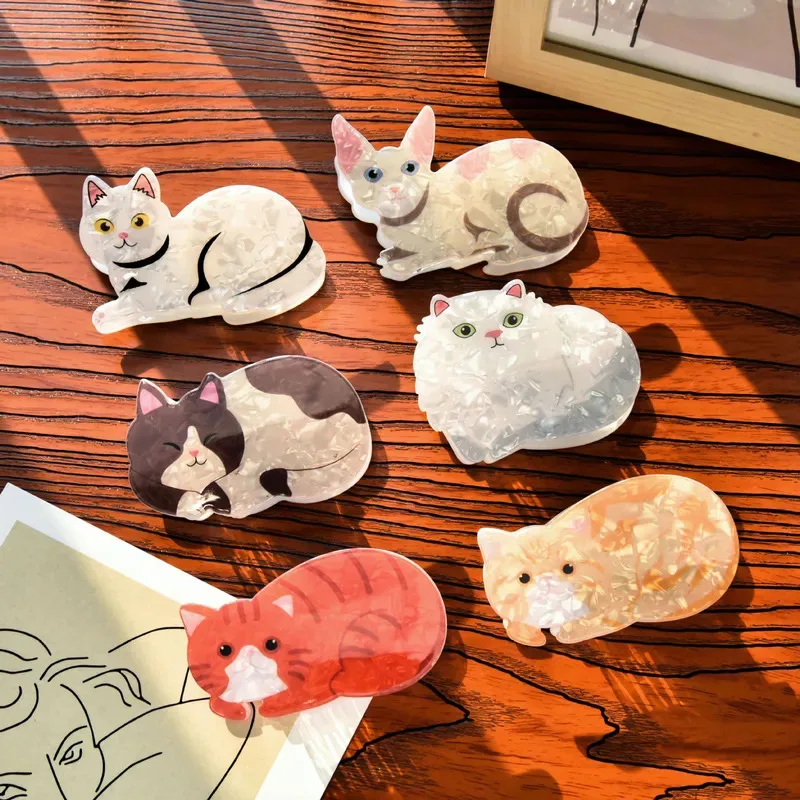 

Новый милый мультяшный кошачий коготь для волос, забавный оранжевый кот, заколка для волос, заколки в виде акулы, головной убор для женщин и девочек, аксессуары для волос