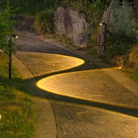 Solar Outdoor Garden Warm White Lights, IP65 Waterproof, Simple Ground Lawn LED Lamp for Backyard Paths