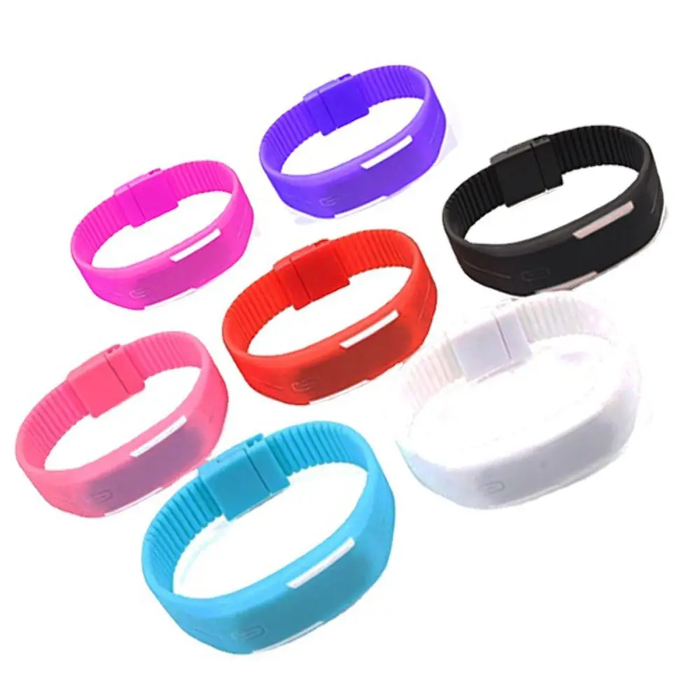 방수 팔찌 어린이 팔찌 실리콘 LED 터치 손목 시계 스포츠 손목 시계 터치 디지털 시계 전자 시계