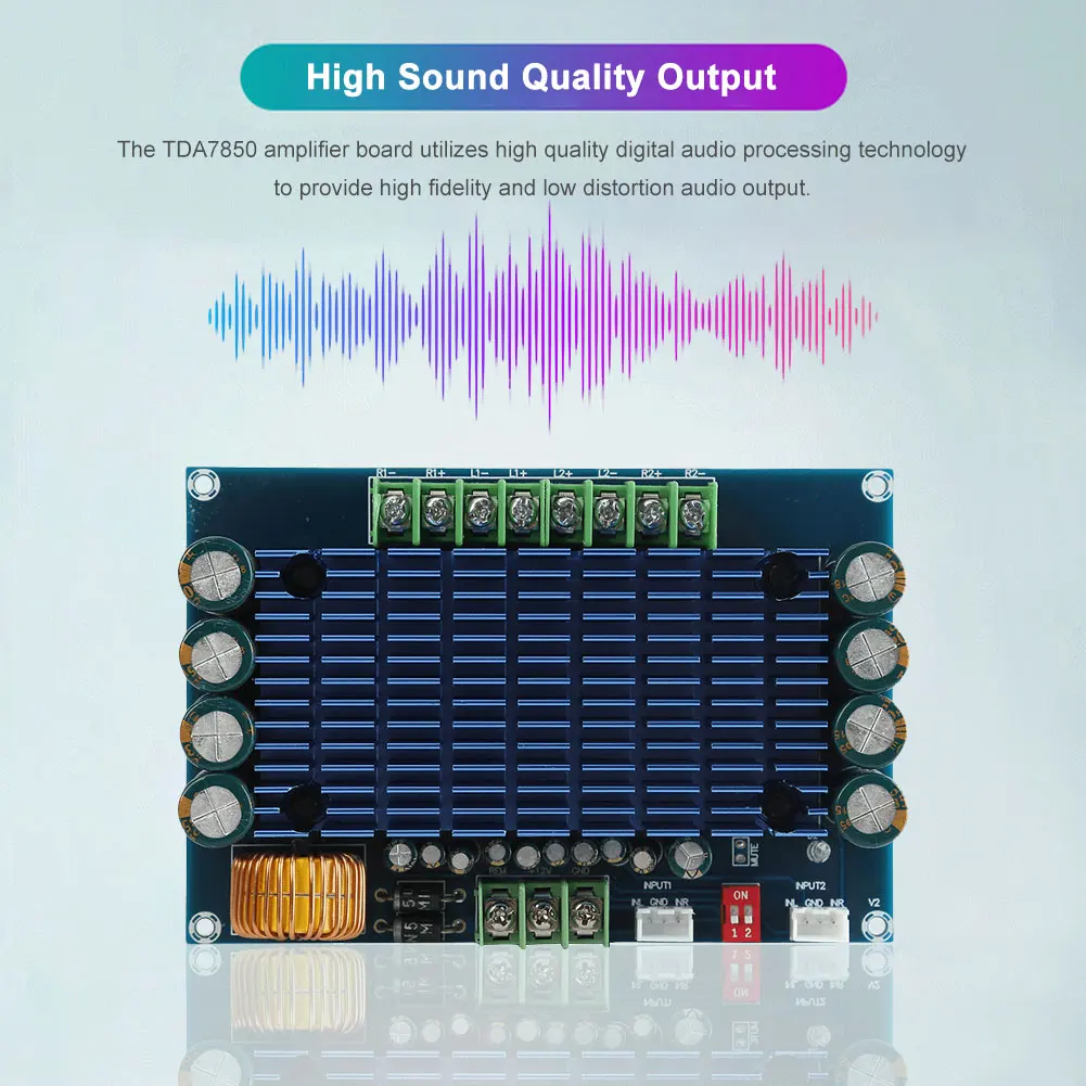 XH-M180 TDA7850 Stereo High Power Digital AMP Board DC 12V 2/4 Channel Digital Sound Amplifier Module 4*50W Electronic Component