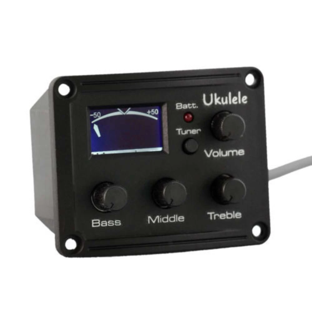 3 Band  Ukelele Uke Piezo Pickup Preamp 3-Band EQ Equalizer Tuner System With LCD Display For Acoustic Ukuleles