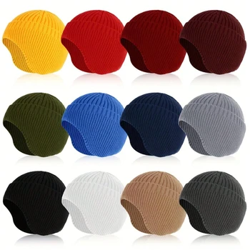 Chapeau tricoté sportif pour hommes, épais, Ultra-chaud, avec cache-oreilles, pour temps froid, parfait pour le ski et les activités de plein air, 1 pièce, hiver