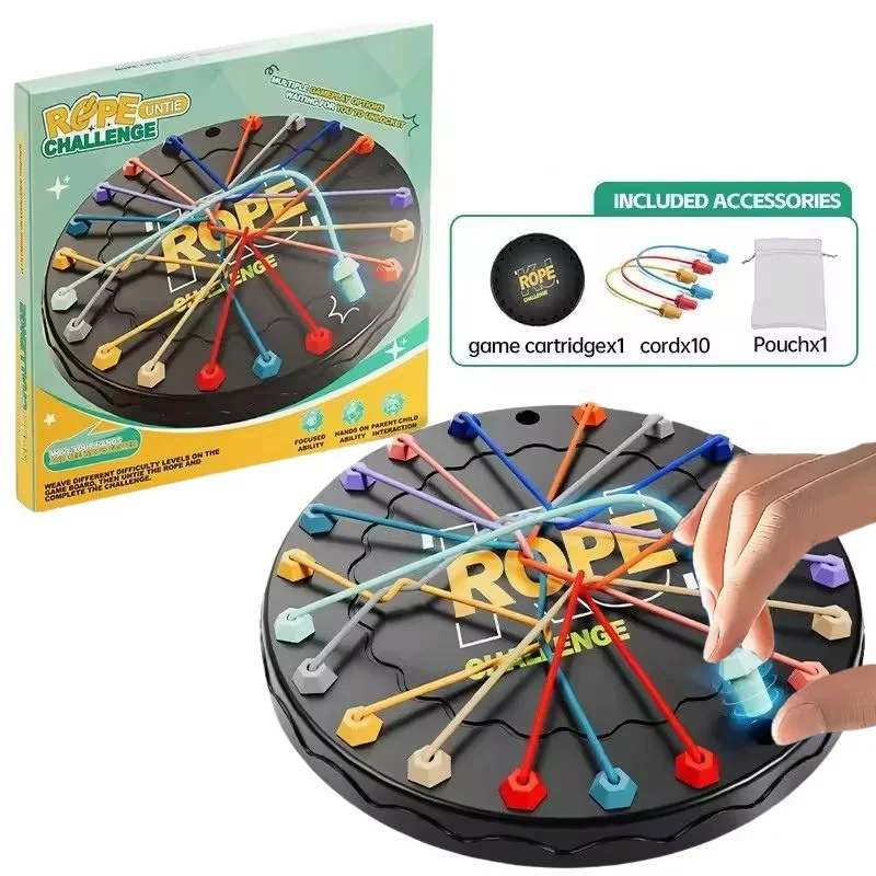 Children Rope-breaking Battle Challenge Board Game Toy Thinking Logic Training Parent-child Interactive Rope Puzzle Toy Gifts