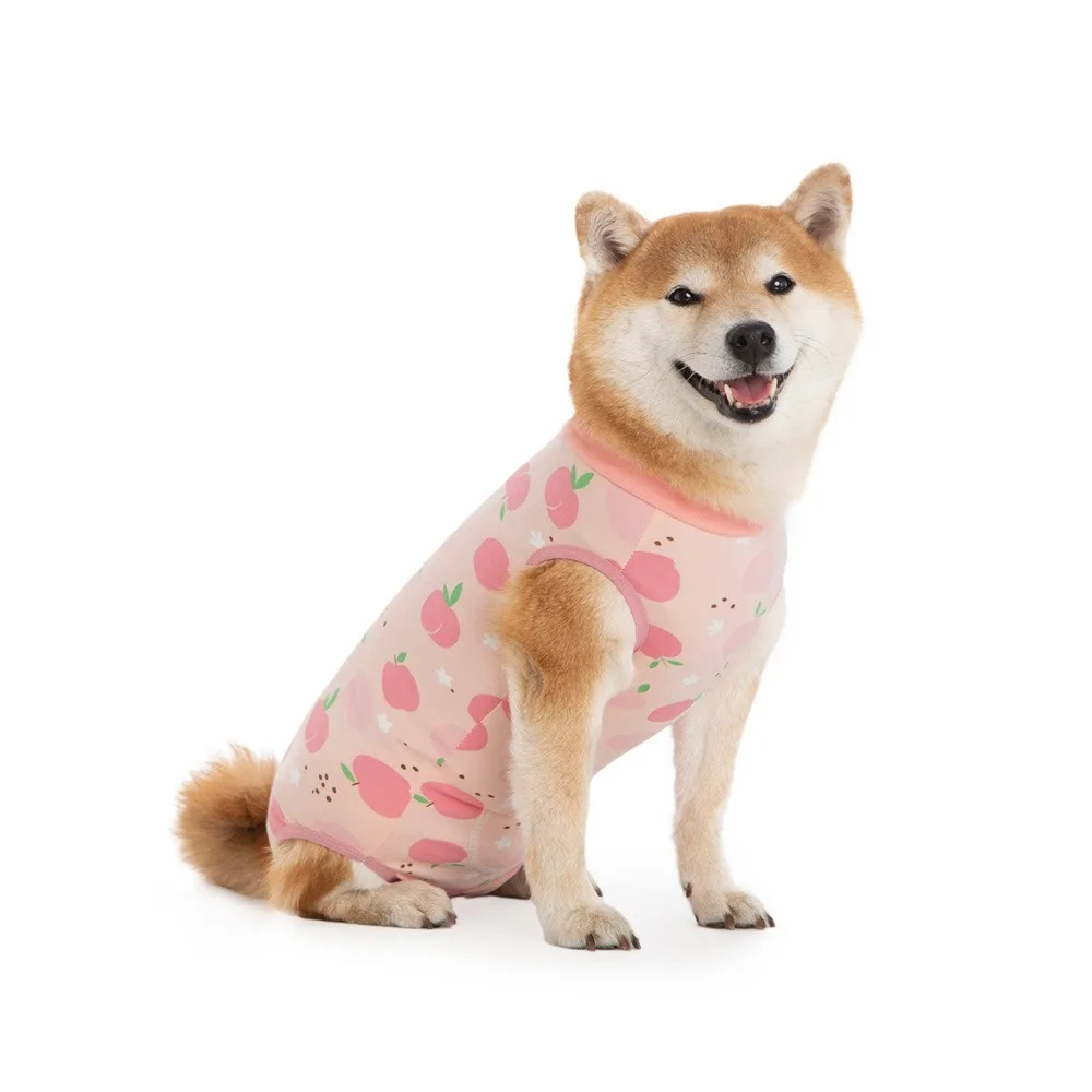 

Cotton Dog Recovery Suit Animal Print Breathable Dog Jumpsuit Sleeveless Design Cartoon Dog Sterilization Suit Spay Recovery