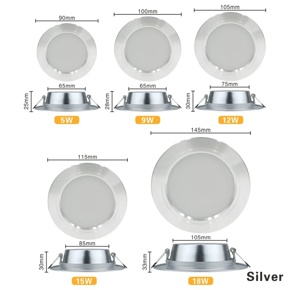 Imagem -03 - Aoyuansea-round Recessed Teto Led Spot Downlight Quarto Indoor Comercial Alto Brilho 220v 12 15 18w