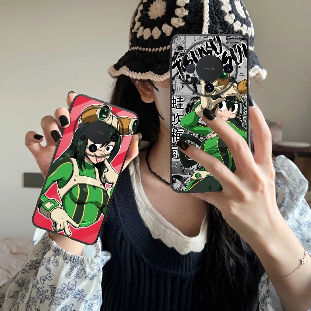 Hero Tsuyu Asui Froppy Cell Phone Case for Huawei Mate 60 50 40 30 20 10 Pro Plus Lite E 5G Black Soft Phone Cover Shell