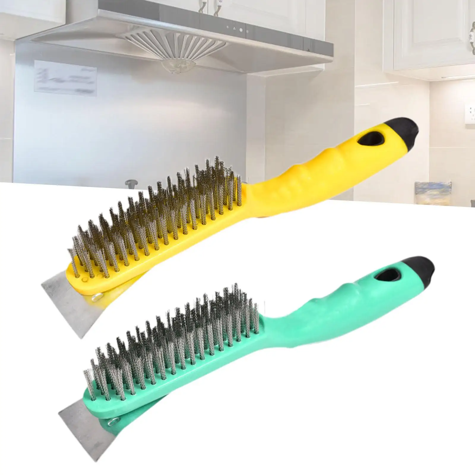 Stainless Steel Wire Brush with Scraper Paint Scrubbing Welding Slag Removal