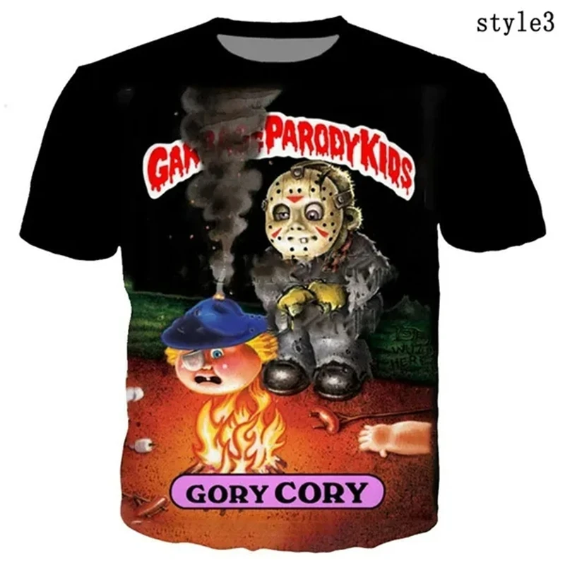 Nowe śmieszne kartoonowe wiadro na śmieci dla dzieci T-Shirt z nadrukiem 3D mężczyźni kobiety z krótkim rękawem w stylu Harajuku koszulka lato