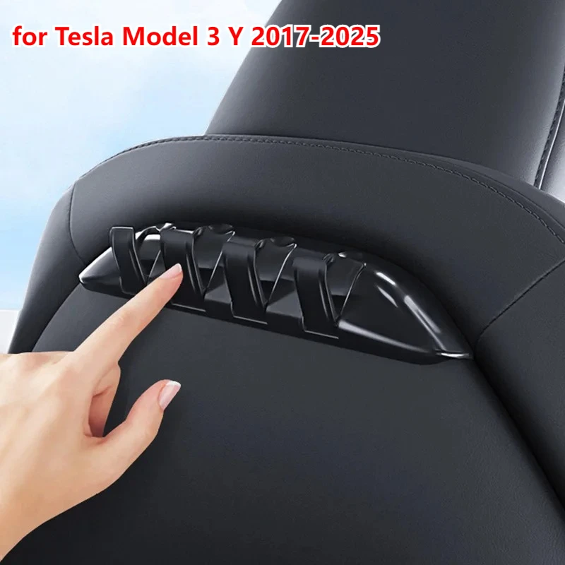 Para tesla modelo y juniper 2025 encosto do assento gancho modelo 3 highland 2024 assento traseiro escondido pano cabide suporte de armazenamento 2026