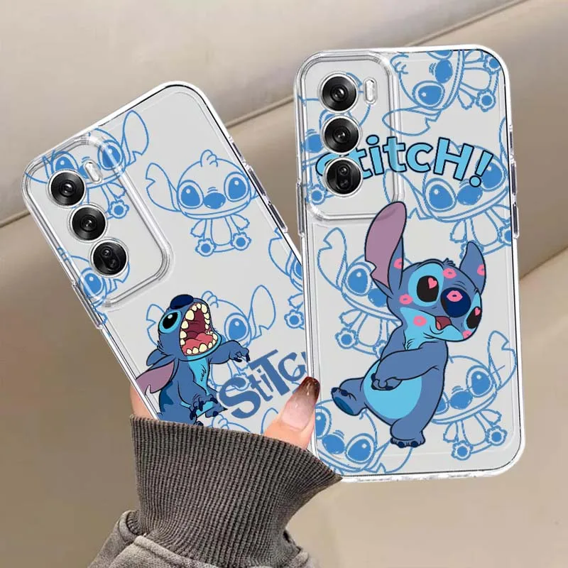 

Disney Blue Stitch Cute For OPPO A11 A16 A55 A56 A57 A72 A52 A73 A74 A54 A78 Find X5 X6 X7 Ultra Pro 5G Transparent Phone Case
