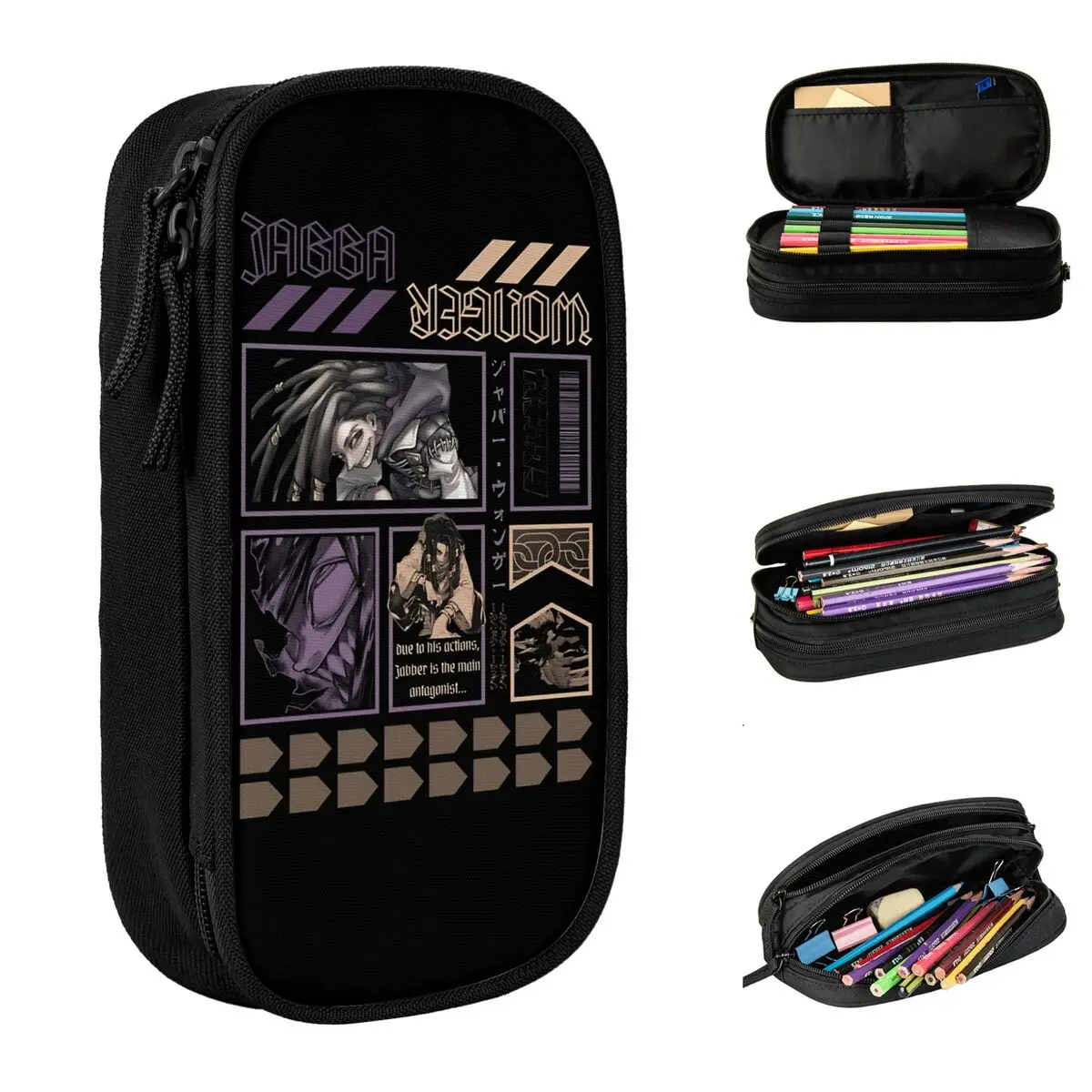 Estuches para lápices Jabba Wonger, divertidos estuches de anime Gachiakuts, bolsas para lápices, estuches de gran capacidad para estudiantes, regalos escolares, estuches para lápices