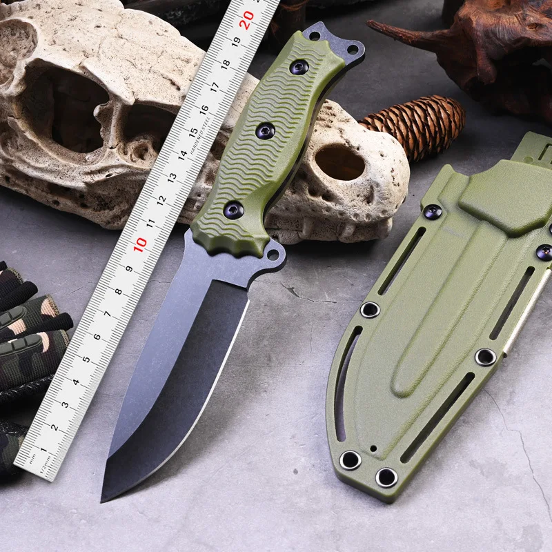 

New Outdoor Tactical Knife Camping Multi-function Survival Mountaineering Outdoor Portable Straight Knife with Knife Sheath