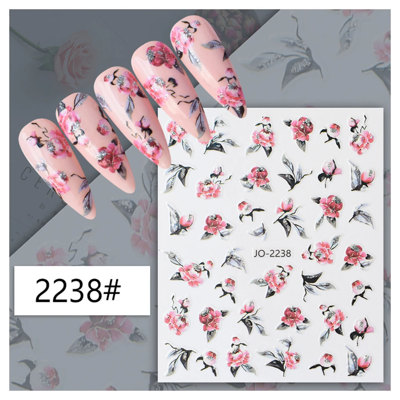 Aquarel Bloem Nagel Sticker Madeliefje Kersenbloesem Blaadje Vlinder Charme Lente Zomer Slider Y 2K Manicure Decoratie Tips