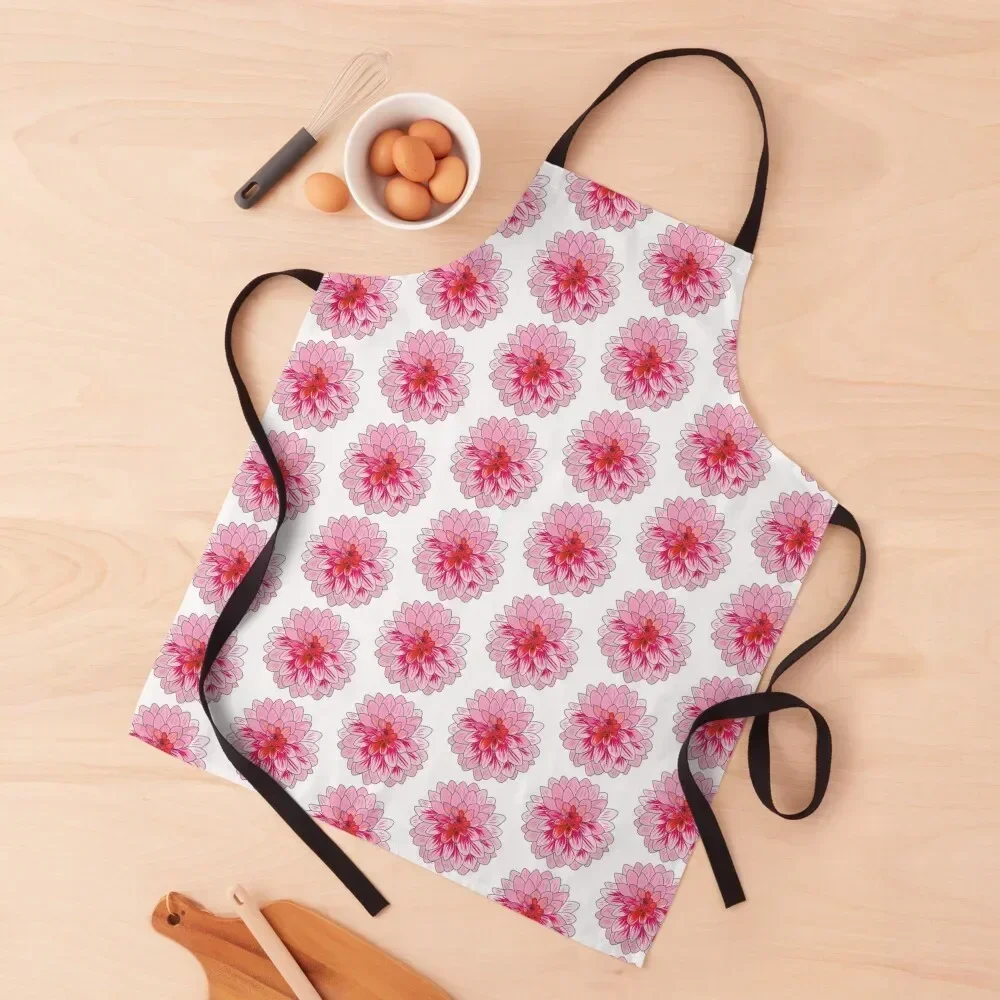 

Flower Illustrations: Dahlia Apron Household Items Barista Hairdressing Hairdresser Accessories Kitchen Items For Home Apron