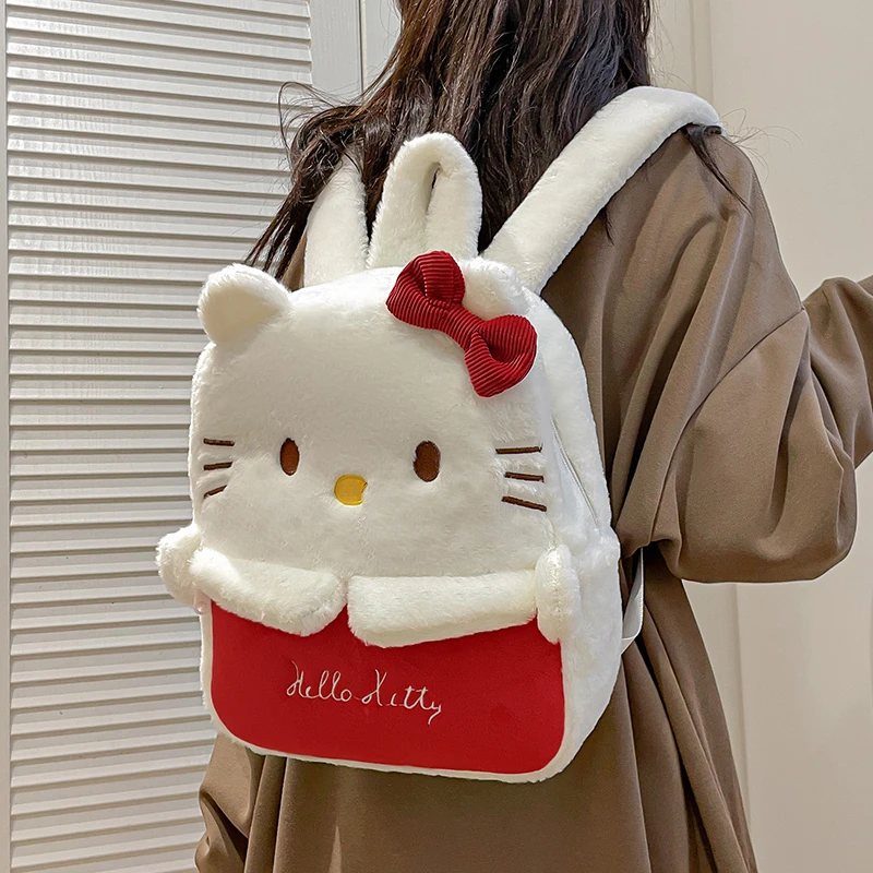 New Sanrio Cute Cuomo Hello Kitty Children'S Cartoon Small Backpack Girls Outdoor Convenient Plush Backpack Children'S Mini Bag