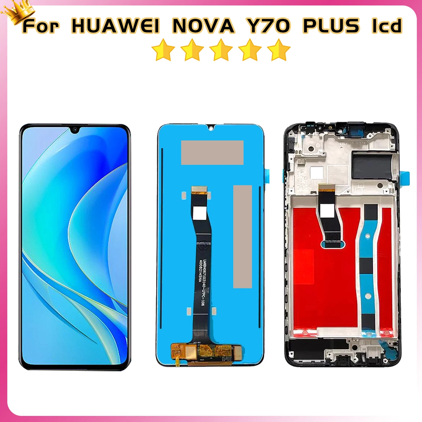 6.75\'\'High quality For Huawei Nova Y70 LCD Display Touch Screen For Huawei Nova Y70 Plus MGA-LX9 LCD Display Assembly With Frame