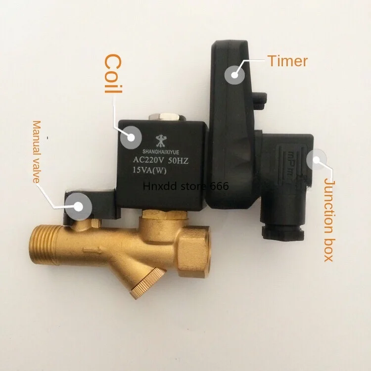 Electronic drain valve 4 minutes timing automatic drain, air compressor, one-piece drain