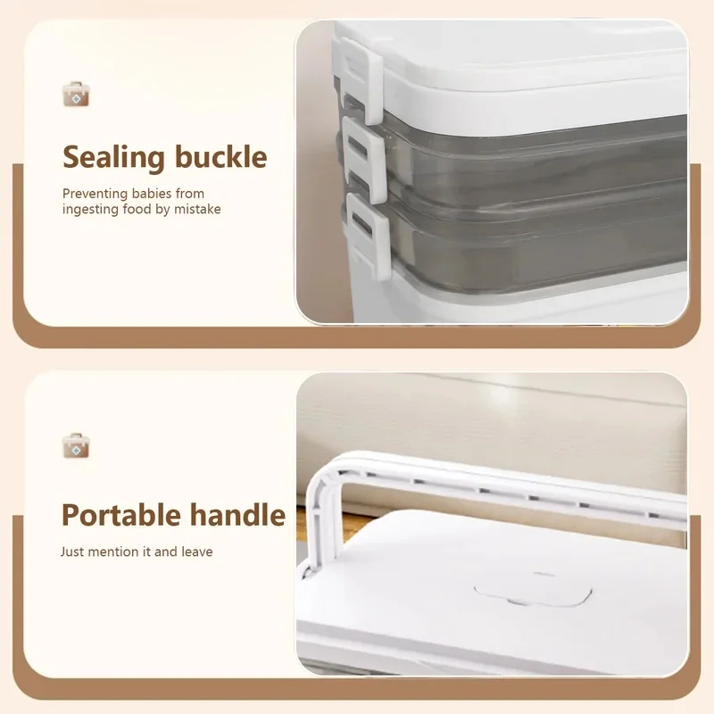 Portable Medicine Box Large Capacity Home First Aid Medical Kit Family Emergency Medicine Box with Multi-layer Drug Storage Case - view 4