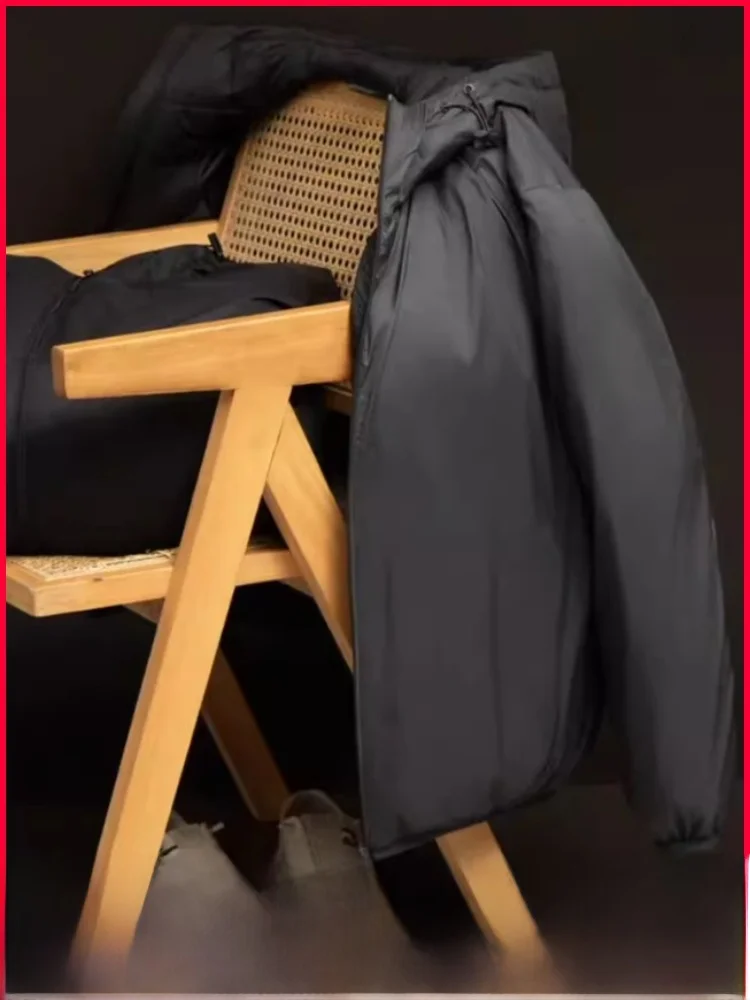 

Men's Thiened High Fluffy Du down Jaet Hooded Commuter Casual Winter Outdoor Polyester Fiber Zipper Sle Warmth