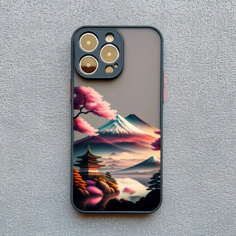 Japanische ästhetische Mount Fuji Handyhülle für iPhone 17 16 14 11 Pro Max 13 12 Pro Max Mini 16 15 Plus XS XR stoßfeste Abdeckung – Detail 12