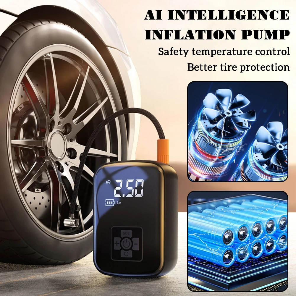 

Wired/Wireless Airs Pump For Car Portable High Pressure Tire Inflator For Bike Motorcycle