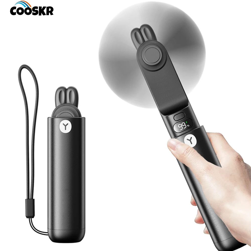 Portable Fan Mini Handheld Fan 2000mAh Power Bank USB Rechargeable for Outdoor Travel HandHeld Small Pocket Fan with LED Display