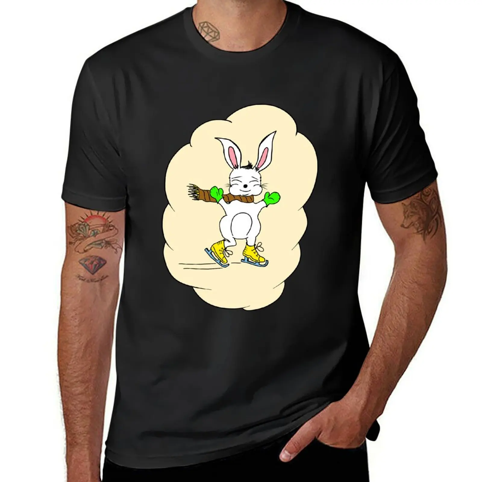 Bunny on skates T-Shirt shirts graphic tees boys whites tops summer top plain black t shirts men