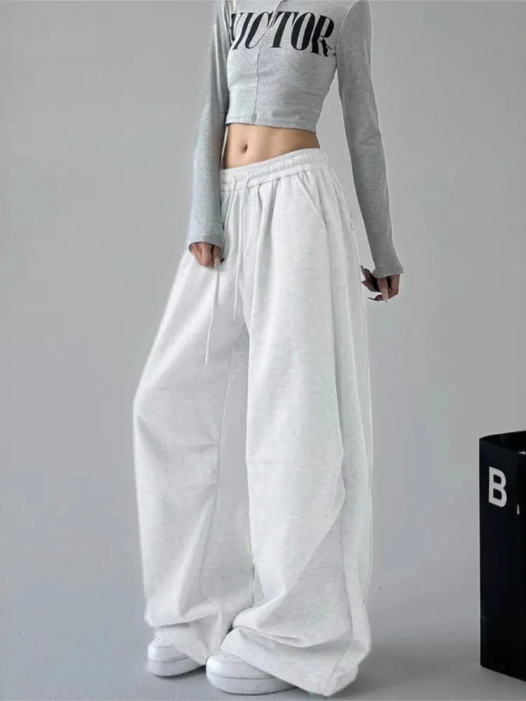 Women's Street Style Lace-up Pants Spring Autumn Y2k Loose Fashion Personality Commuting Waist Wide-leg Mopping Casual Trousers