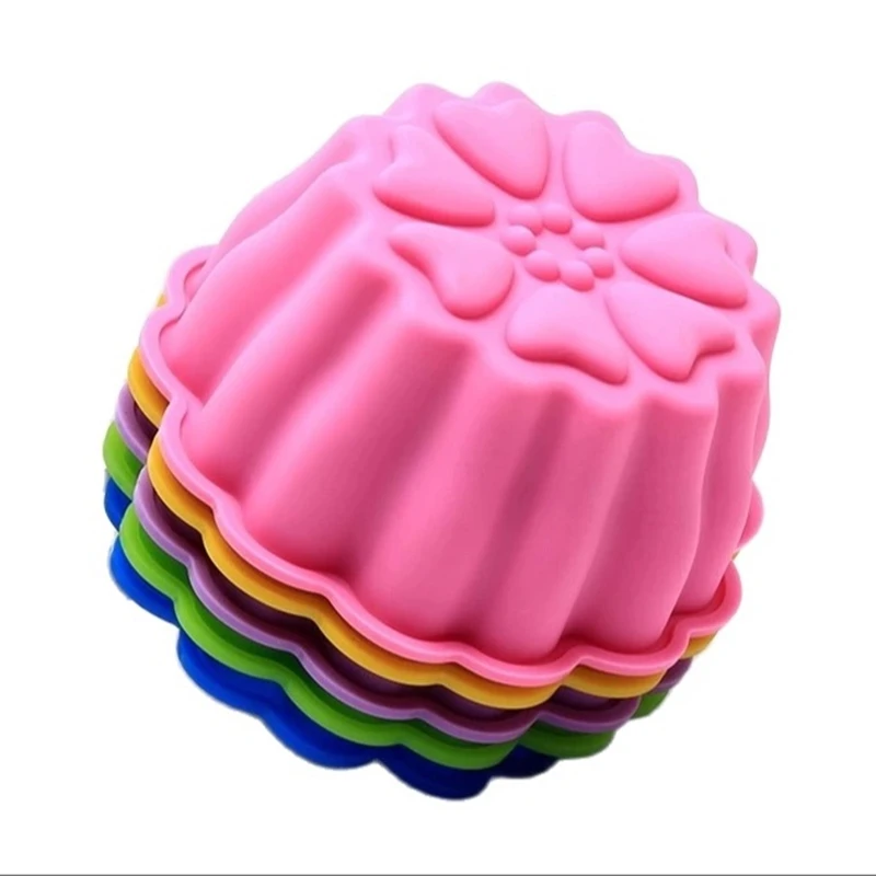 8pcs 5 Cm Muffin Cupcake Silicone Cups Round For Muffin Cupcake DIY Baking Fondant Muffin Cake Cups Molds D583