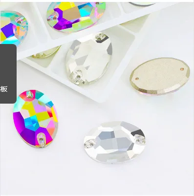 

Oval K9 Crystal and AB Top Quality Glass Sew On Flatback Sewing Strass Stones used for Garment Wedding Dress