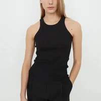 （High  Quality）2026 Women Tops Racer Vest Women Solid Color All-match Elastic Cotton Espera Base Vest LUXURY Nordic Style Casual - Image 5