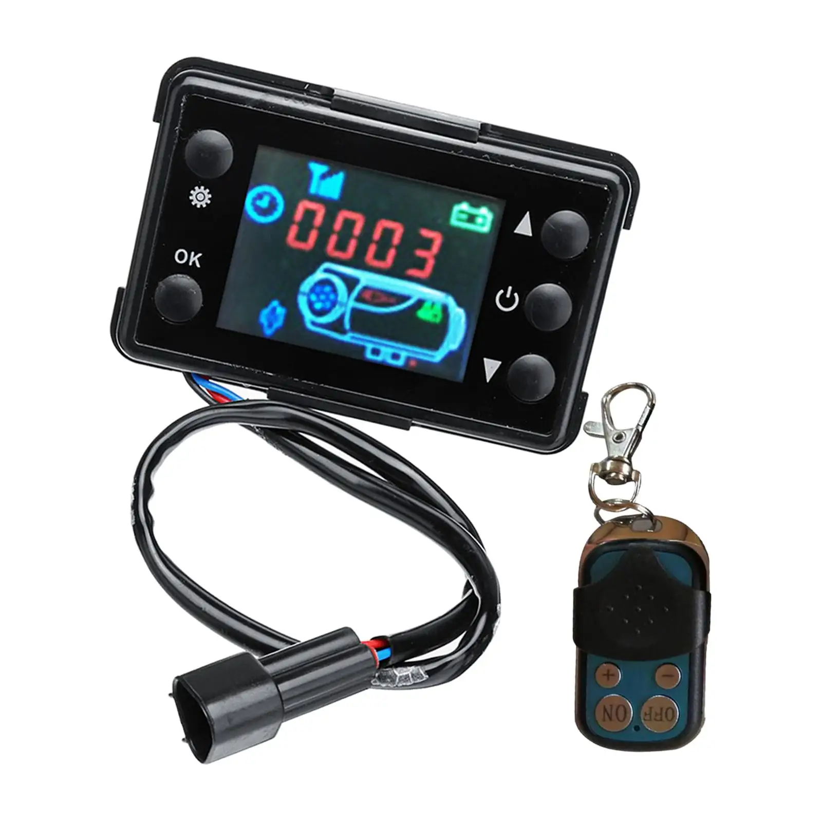 

LCD Switch Parts Parking Heater Control Accessories Time Setting with Cable Remote Control for Truck Vehicles Air Heater