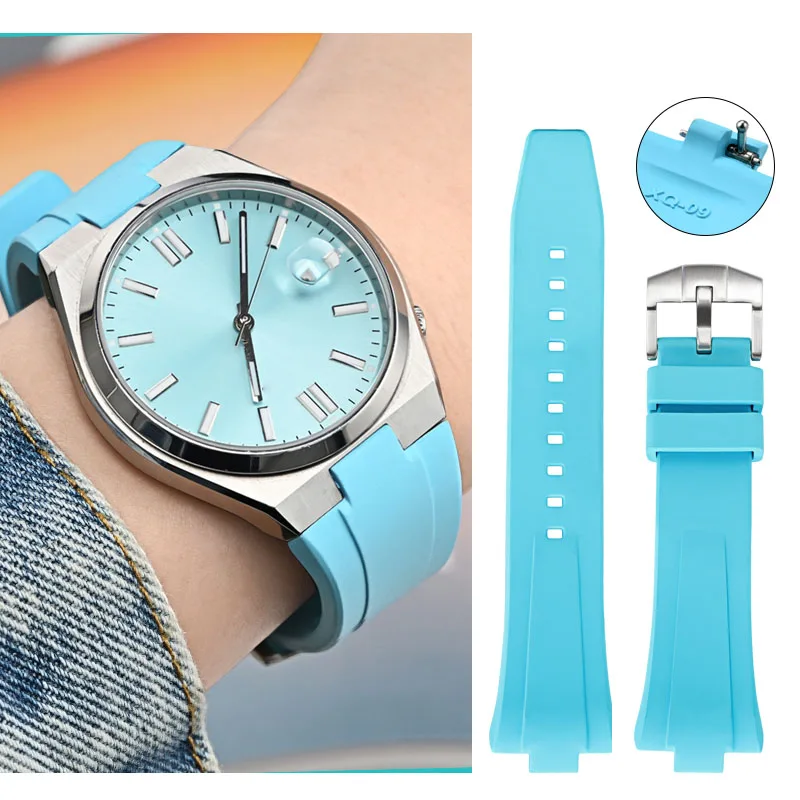 فلورو المطاط حزام للمواطن NJ0150 NJ0151 0155 حزام الساعات الإفراج السريع الرجال FKM الرياضة سوار ساعة مقاوم للماء معصمه 9 مللي متر