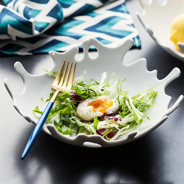 

irregularity Ceramic dinner plate Fruit plates Salad bowl Dessert Sashimi disc Western Snack tray Soup dish