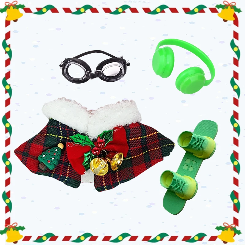 For Labubu Clothing Christmas Set Baby Clothes Doll Wear Crocheted Christmas Tree For labubu Ropa Christmas Fashion Gift