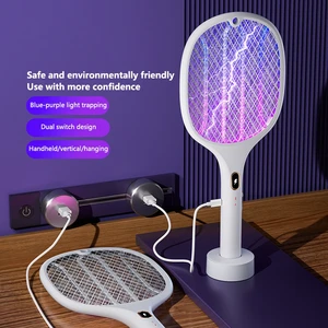 Raket Zapper Serangga Multifungsi 3 In 1 Usb Pembunuh Nyamuk Isi Ulang Aman Pemukul Nyamuk Elektrik Perlengkapan Pengendalian Hama 12 bugzapper penjualan terbaik - №