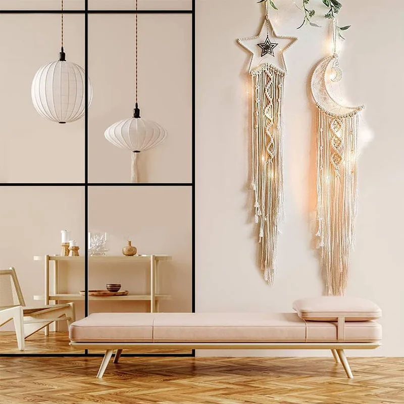 Bestselling European Style Hand-Woven Cotton Rope Tassel Tapestries, Home Wall Hanging Decorations, Soft Furnishing Collection,