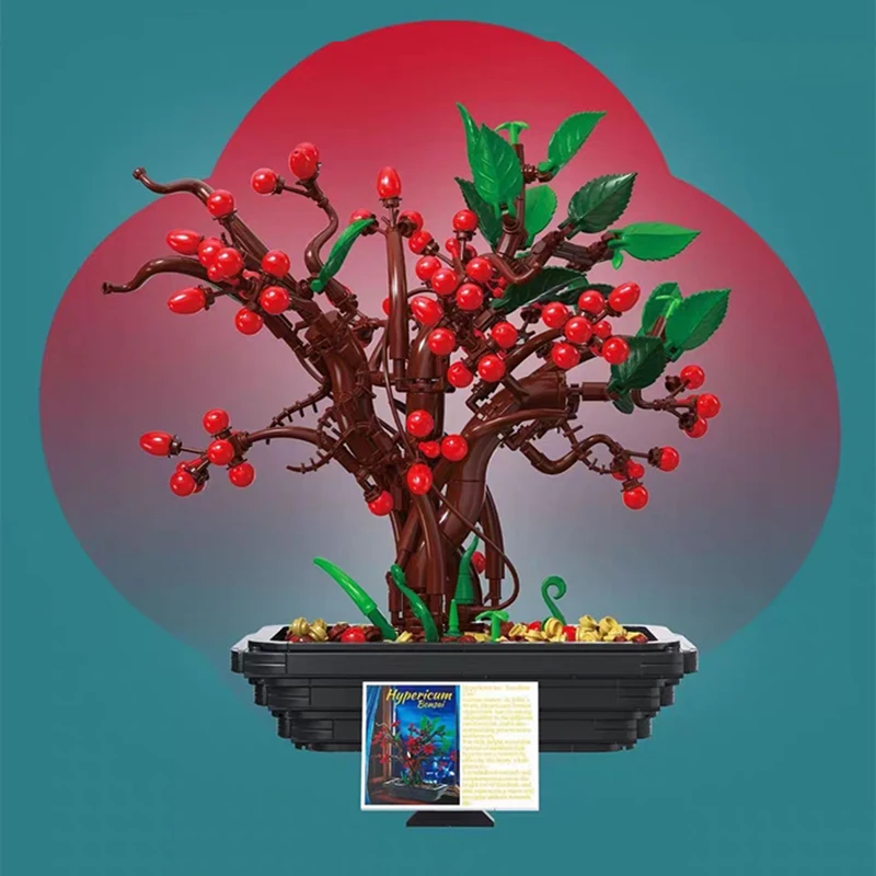 Heiße Verkäufe, kompatibel mit LEGO-Steinen, Bausteinen, Blumenserie, Dragon Ball-Topfpflanzen, Holzblumen, Weihnachtsgeschenke