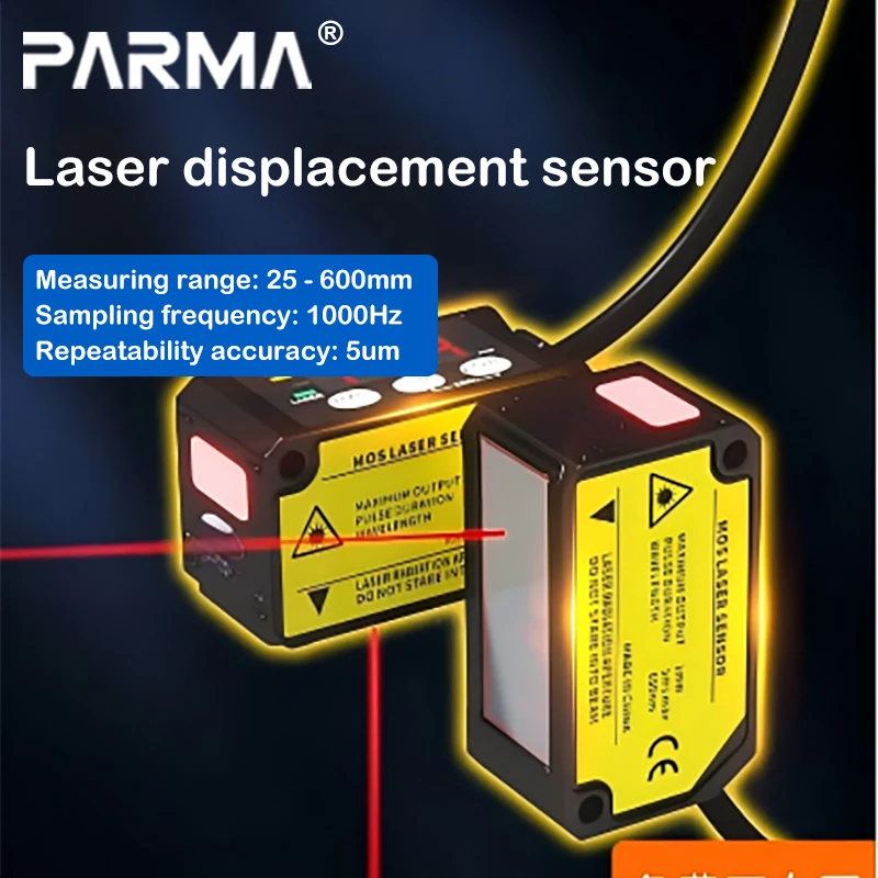 High-precision laser displacement sensor for distance measurement, thickness measurement and height sensing, RS485 interface