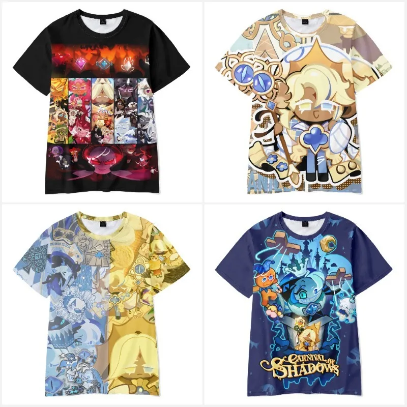 Camiseta con estampado de dibujos animados de Shadow Milk Cookie, camiseta de manga corta con estampado de dibujos animados, ropa de verano para niños, regalo
