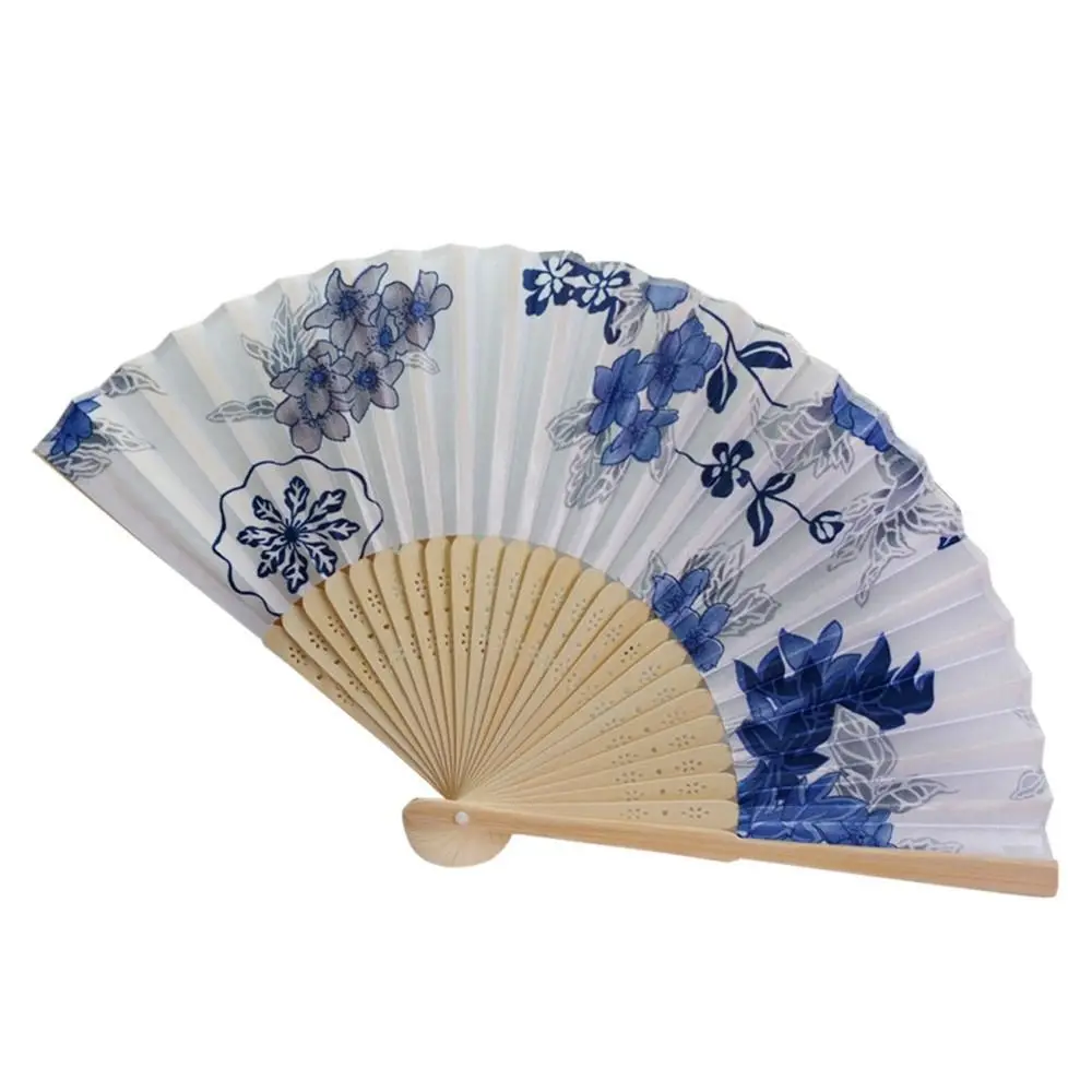 Chinese 1Pcs Hand Held Photography Prop Colorful Home Decoration Folding Fan Wedding Gifts Fan Ornament