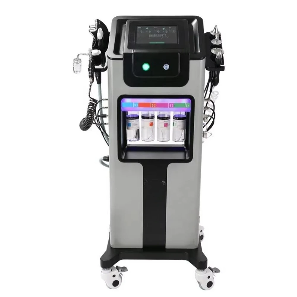 Appareil de beauté hydro-facial 8 en 1 avec oxygène et petites bulles