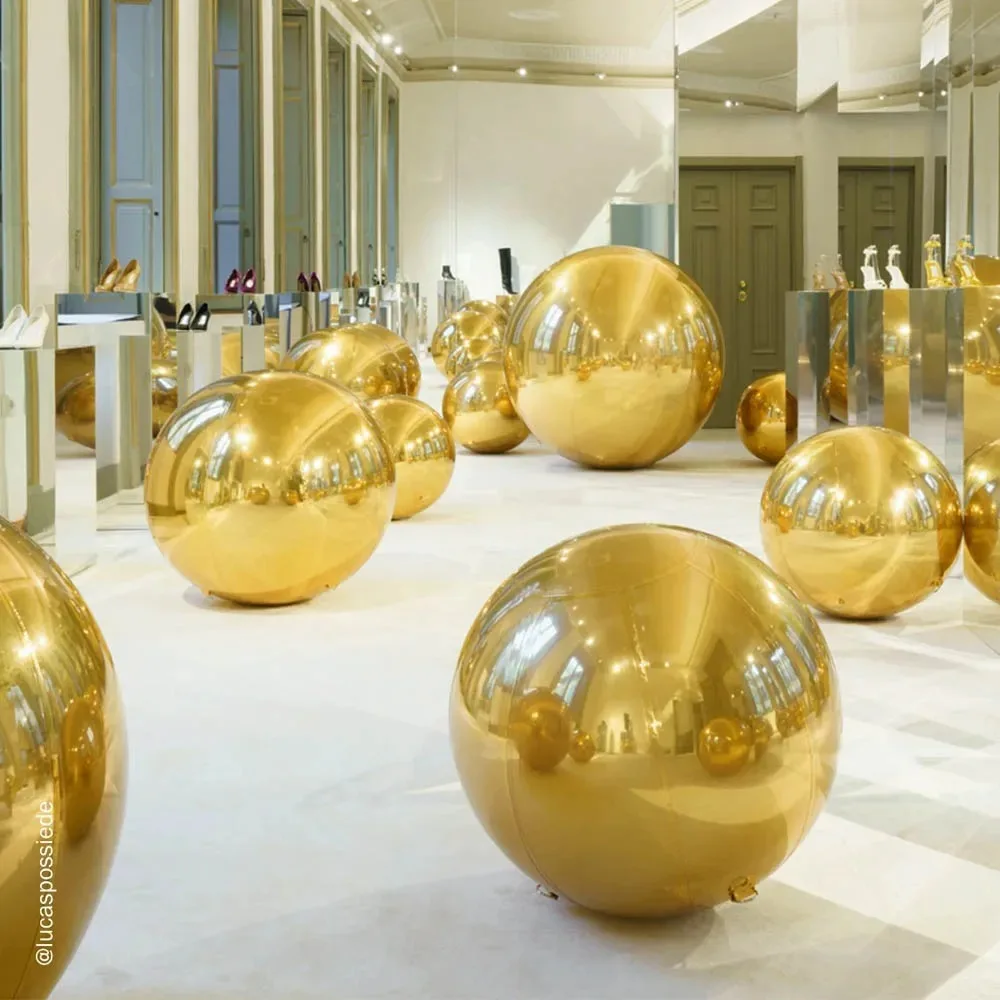 Silver Inflatable Mirror Ball Set Sealed Big Shinny Balls Reusable Giant Mirror Sphere For Wedding Nightclub Outdoor Decoration