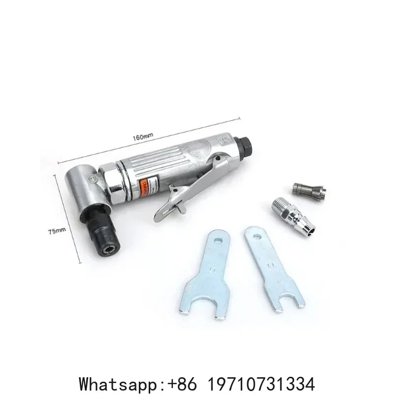 Mini 1/4 Air Angle Die Grinder 90 Degree Pneumatic Grinding Polisher Mill Engraving Machine Carving Tool Kit With Sanding Discs