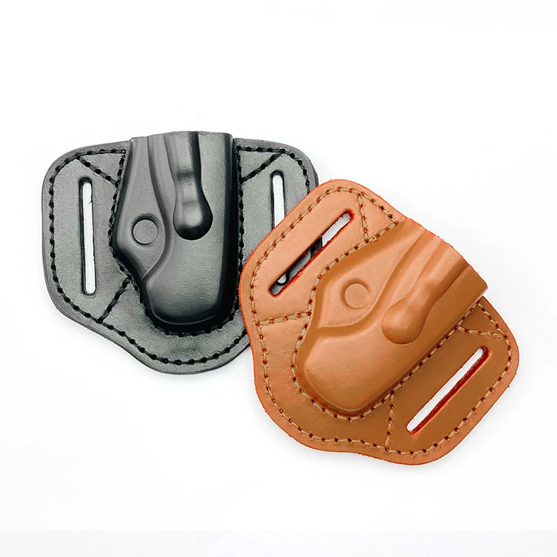 Outdoor Tactical Leather Knife Sheath - Custom Fit for Spyderco Para3 C223 Folding Knife Cowhide Carry Case